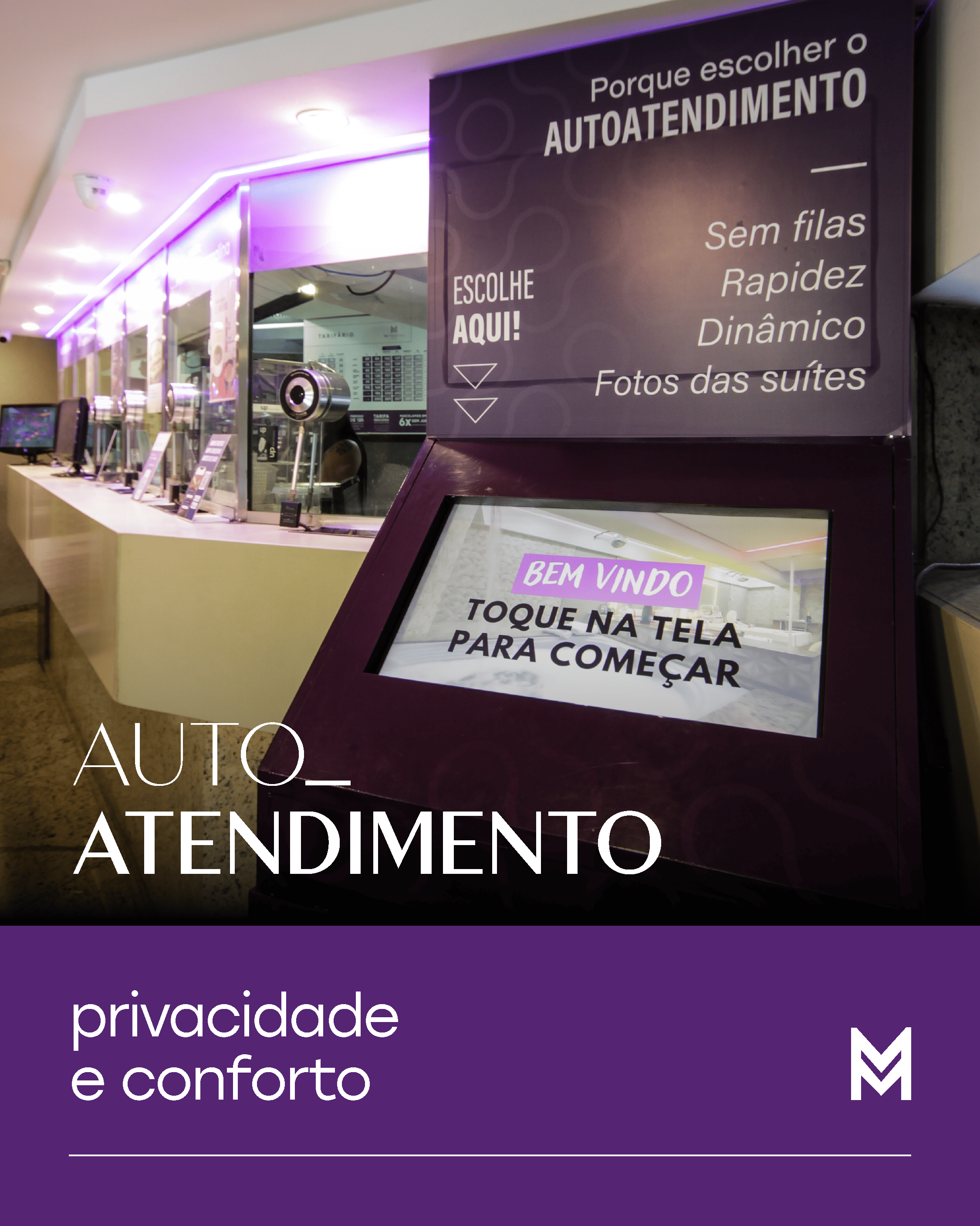 reserve pelo auto atendimento. -sem filas, -rápido e prático, -tem foto de todas as suítes.